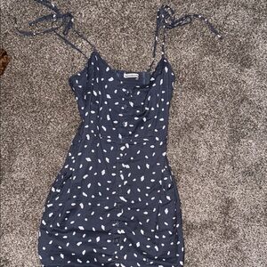 Abercrombie & Fitch Dark Blue Mini Dress with White Patterns